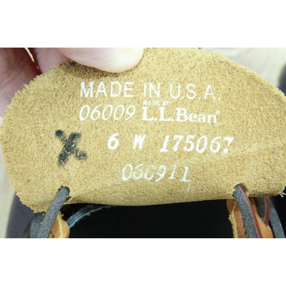 LL Bean Low Duck Boots Rubber Leather Waterproof Blue Unlined Size 6 Wide - Picture 8 of 10